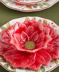 Certified International Winter Blooms Poinsettia Dessert Plates, Set of 4
