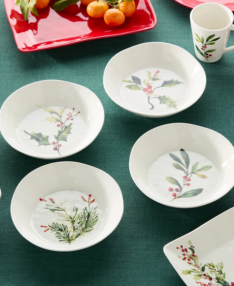 Certified International Holly Vines Dinner Bowls, Set of 4