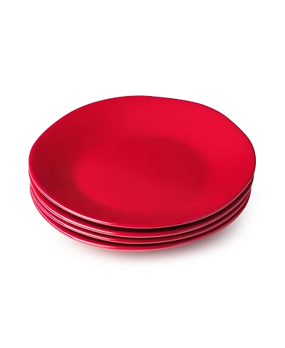 Certified International Berry Red Christmas Dessert Plates, Set of 4