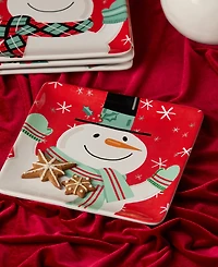 Certified International Christmas Whimsy Snowman Dessert Plates, Set of 4