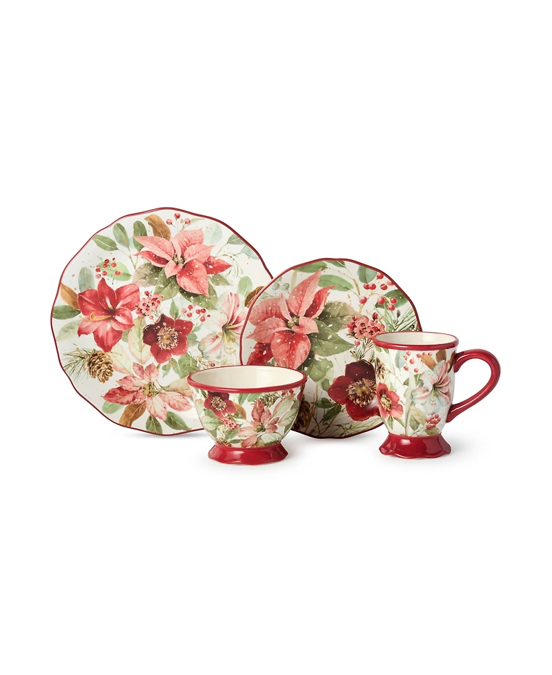 Certified International Winter Blooms 16-Pc. Dinnerware Set, Service for 4