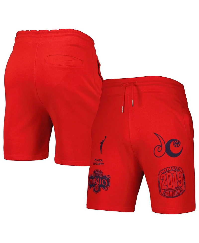 Playa Society Red Washington Mystics Legacy Logo Shorts