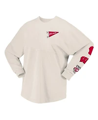 Spirit Jersey Women's Natural Wisconsin Badgers Local Long Sleeve T-Shirt