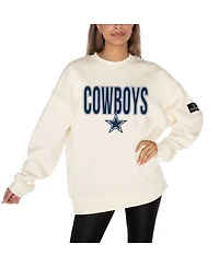 Gameday Couture Women's Cream Dallas Cowboys Premium Fleece Oversized Drop Shoulder Pullover Sweatshirt