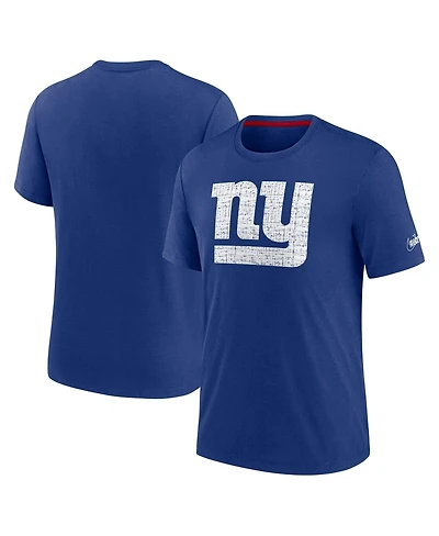Nike Men's Royal New York Giants Rewind Playback Logo Tri-Blend T-Shirt