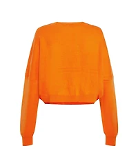 Hype And Vice Women's Tennessee Orange Volunteers Oversized Cropped Ivy Knit Pullover Sweater