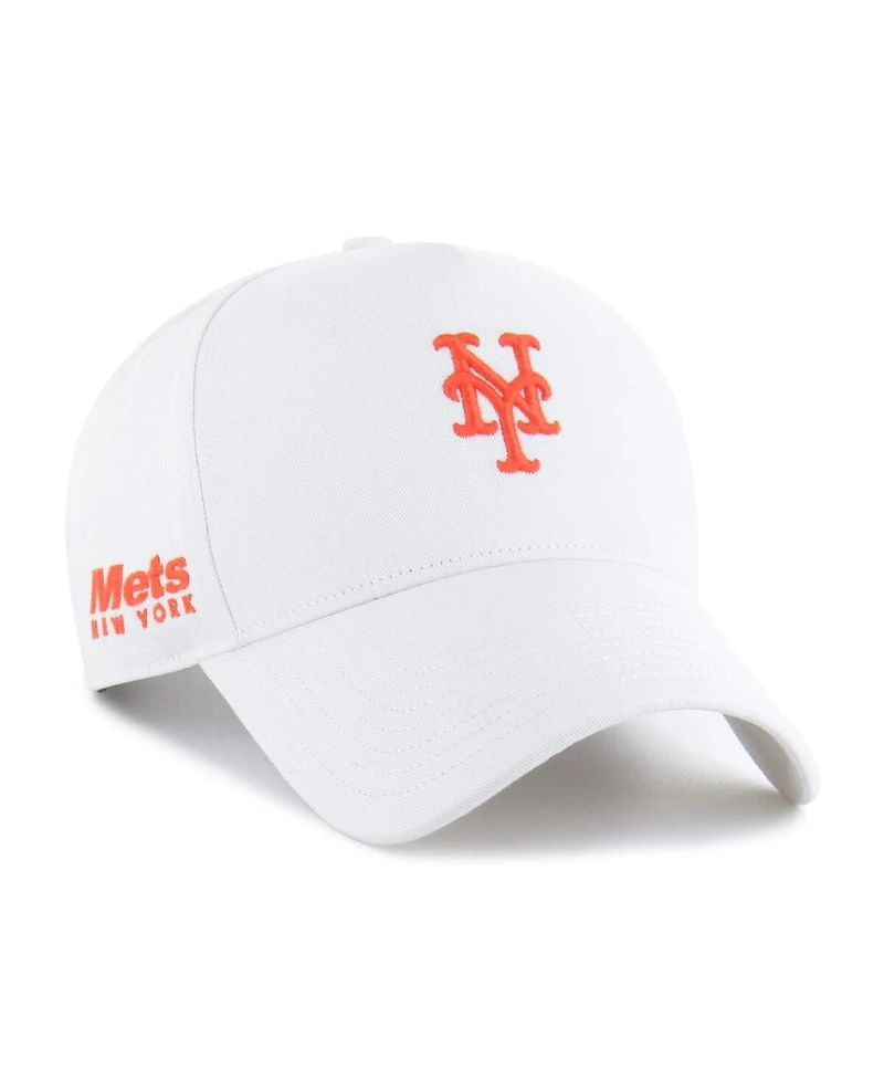 '47 Brand Men's White New York Mets Foundational Pinch Offside Adjustable Hat