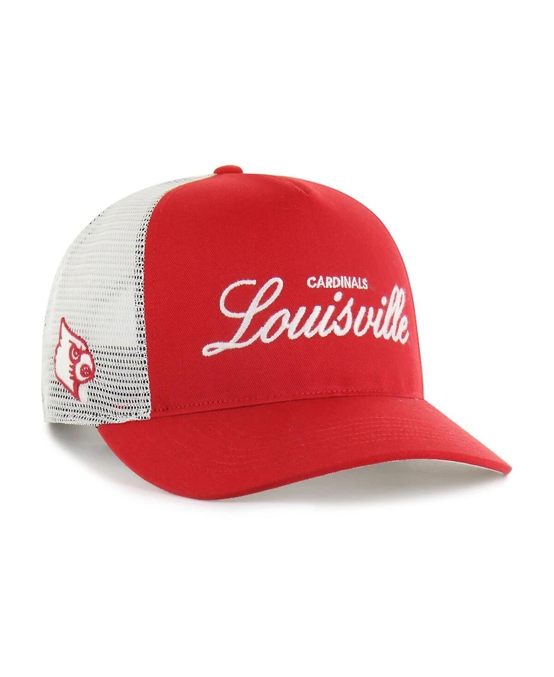 '47 Brand Men's and Women's Red Louisville Cardinals Contemporary Basics Foundation Trucker Hitch Adjustable Hat