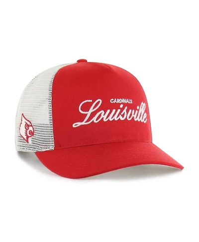 '47 Brand Men's and Women's Red Louisville Cardinals Contemporary Basics Foundation Trucker Hitch Adjustable Hat