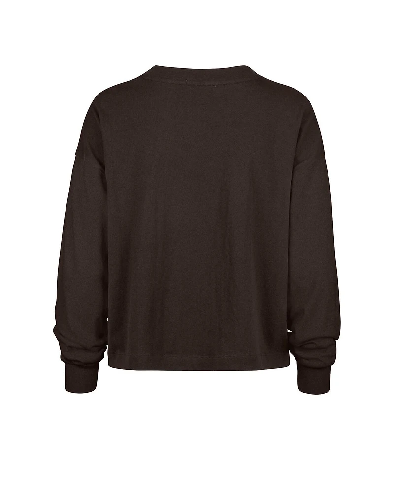 '47 Brand Women's Brown Cleveland Browns Outreach City Oversized Long Sleeve T-Shirt