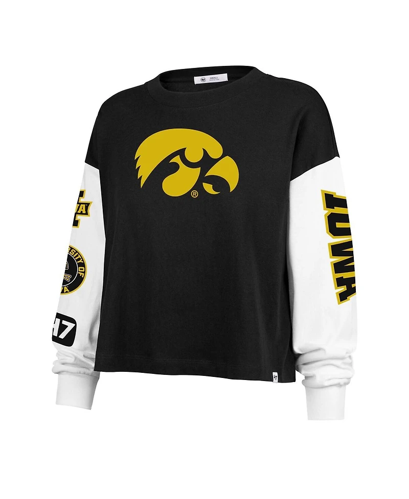 '47 Brand Women's Black Iowa Hawkeyes Sydney Long Sleeve T-Shirt