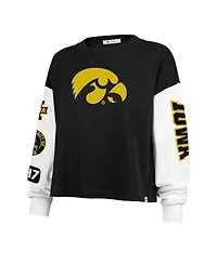 '47 Brand Women's Black Iowa Hawkeyes Sydney Long Sleeve T-Shirt