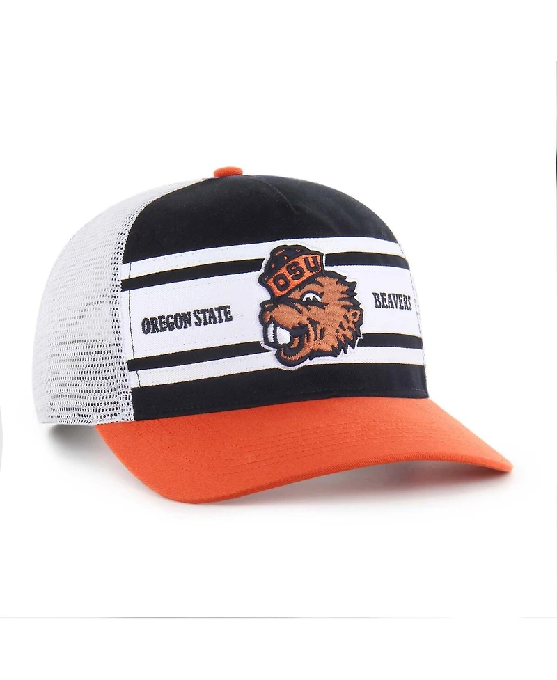 '47 Brand Big Boys and Girls Black/Orange Oregon State Beavers Super Stripe Hitch Adjustable Trucker Hat