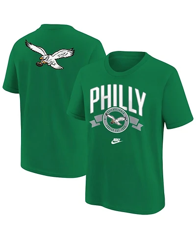 Nike Big Boys and Girls Kelly Green Philadelphia Eagles Rewind Front Back Essential T-Shirt