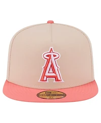 New Era Men's Light Beige/Coral Los Angeles Angels Two-Tone Color Pack A-Frame 59FIFTY Fitted Hat