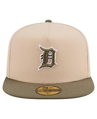 New Era Men's Light Beige/Olive Detroit Tigers Two-Tone Color Pack A-Frame 59FIFTY Fitted Hat