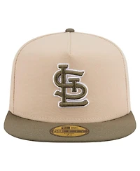 New Era Men's Light Beige/Olive St. Louis Cardinals Two-Tone Color Pack A-Frame 59FIFTY Fitted Hat