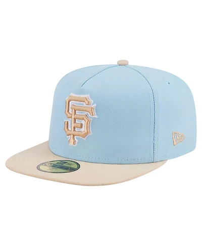 New Era Men's Light Blue/Cream San Francisco Giants Two-Tone Color Pack A-Frame 59FIFTY Fitted Hat