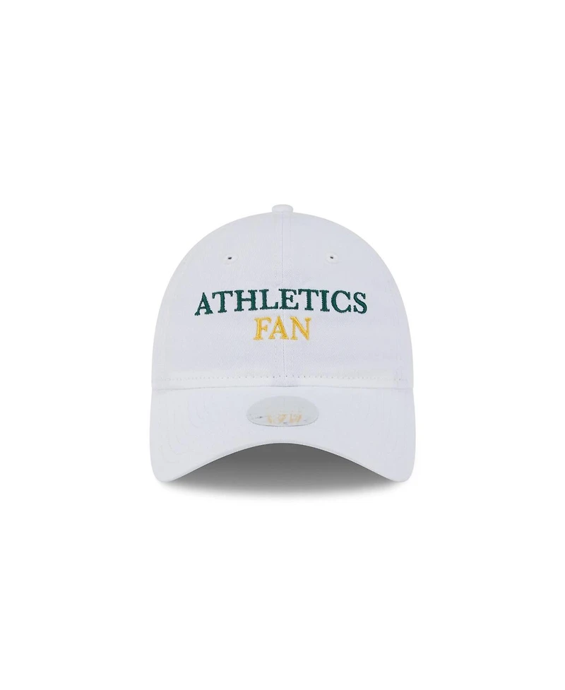 New Era Women's White Athletics Team Fan 9TWENTY Adjustable Hat