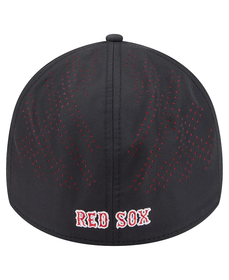 New Era Men's Black Boston Red Sox Night 39THIRTY Flex Hat