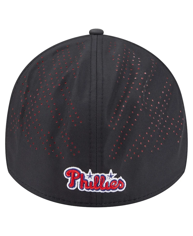 New Era Men's Black Philadelphia Phillies Night 39THIRTY Flex Hat