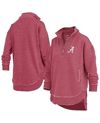Pressbox Women's Crimson Alabama Crimson Tide Northfork Sojourn Poncho Quarter-Zip Sweatshirt