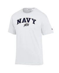 Champion Men's White Navy Midshipmen Arched Logo T-Shirt
