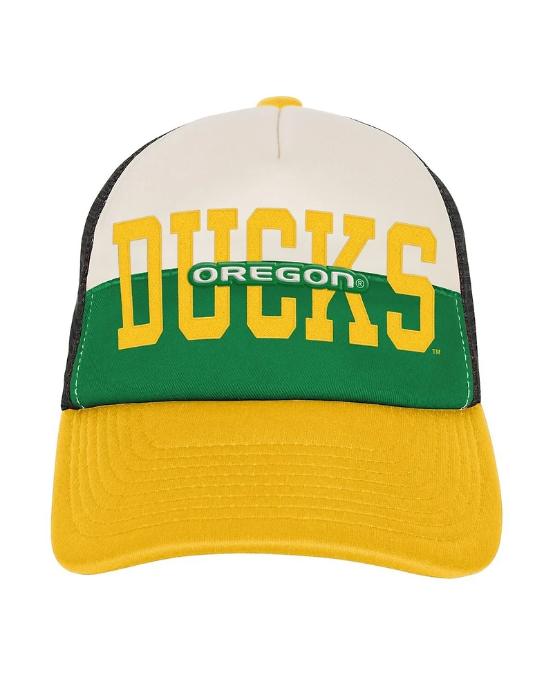 Outerstuff Big Boys and Girls Green/Cream Oregon Ducks Modern Fan Trucker Adjustable Hat