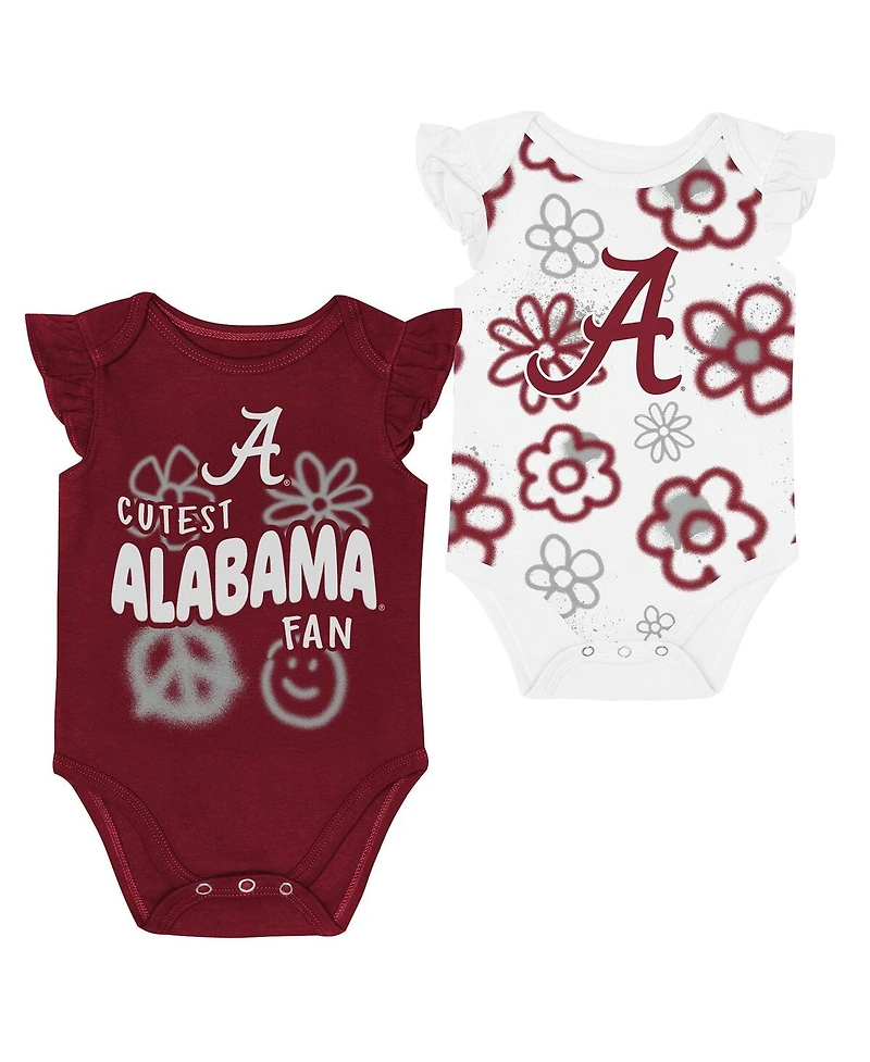 Outerstuff Baby Boys and Girls 2-Piece Crimson/White Alabama Crimson Tide Little Sunshine Bodysuit Set