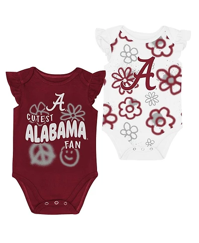 Outerstuff Baby Boys and Girls 2-Piece Crimson/White Alabama Crimson Tide Little Sunshine Bodysuit Set
