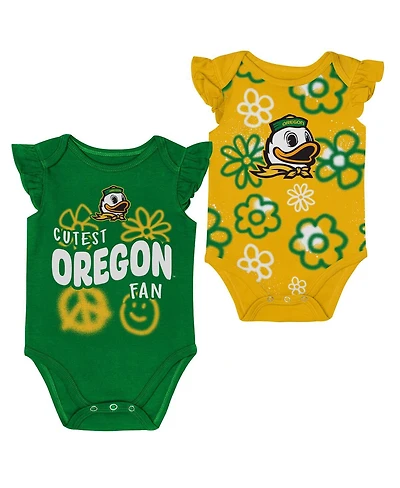 Outerstuff Baby Boys and Girls 2-Piece Green/Yellow Oregon Ducks Little Sunshine Bodysuit Set
