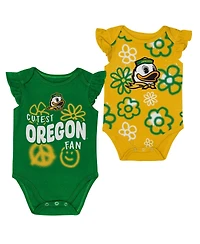 Outerstuff Baby Boys and Girls 2-Piece Green/Yellow Oregon Ducks Little Sunshine Bodysuit Set
