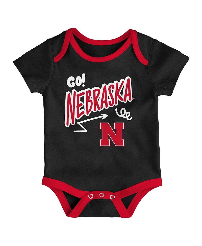 Outerstuff Baby Boys and Girls 3-Piece Nebraska Huskers All Day Play Bodysuit Set