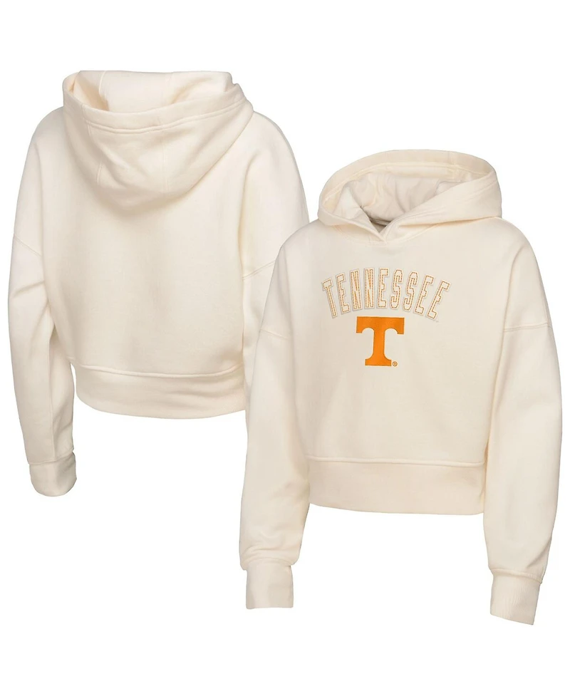 Outerstuff Girl's Big Boys and Girls Cream Tennessee Volunteers Oversized Blitz Cropped Pullover Hoodie
