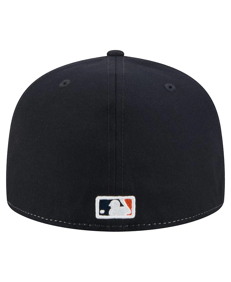 New Era Men's White/Navy Detroit Tigers Repeat 59FIFTY Fitted Hat
