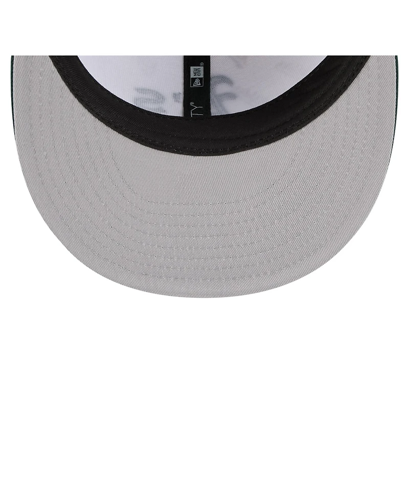 New Era Men's White/Green Athletics Repeat 59FIFTY Fitted Hat