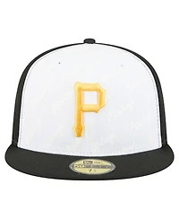New Era Men's White/Black Pittsburgh Pirates Repeat 59FIFTY Fitted Hat