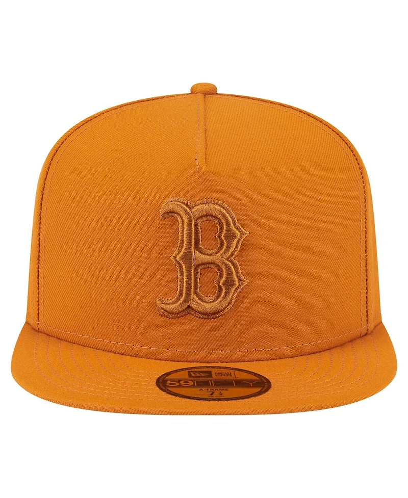 New Era Men's Orange Boston Red Sox Color Pack A-Frame 59FIFTY Fitted Hat