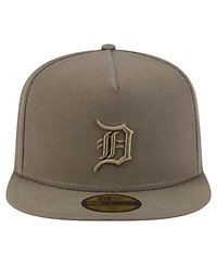 New Era Men's Olive Detroit Tigers Color Pack A-Frame 59FIFTY Fitted Hat