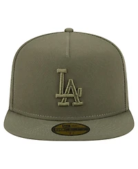 New Era Men's Olive Los Angeles Dodgers Color Pack A-Frame 59FIFTY Fitted Hat