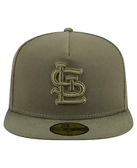 New Era Men's Olive St. Louis Cardinals Color Pack A-Frame 59FIFTY Fitted Hat