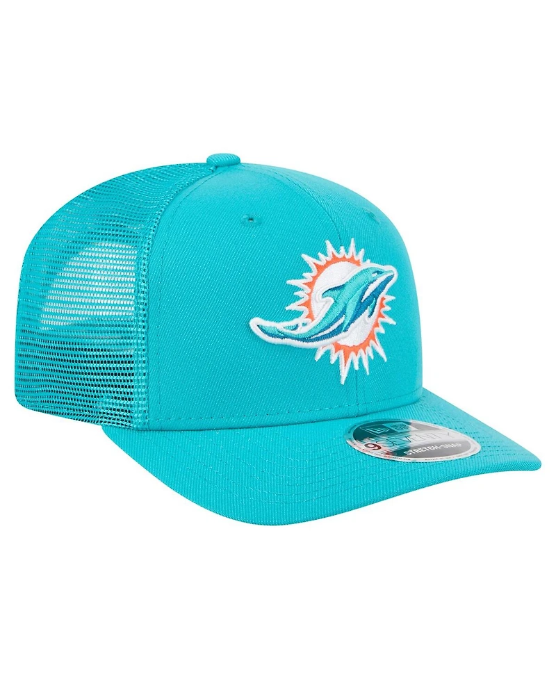 New Era Men's Aqua Miami Dolphins Team Collection 9SEVENTY Stretch-Snap Adjustable Hat