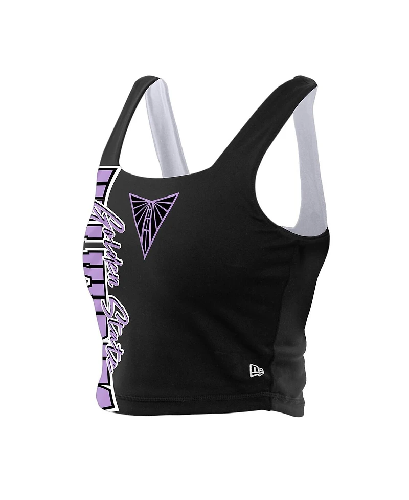 New Era Women's Eclipse Black/White Golden State Valkyries Reversible Cropped Sport Classics Tank Top