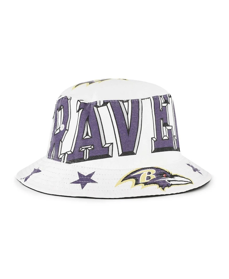 '47 Brand Women's White Baltimore Ravens Energize Bucket Hat
