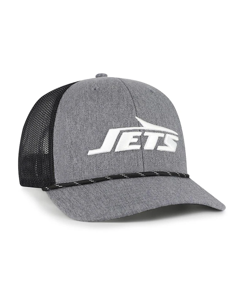 '47 Brand Men's Heather Charcoal New York Jets Carbon Rope Trucker Adjustable Hat