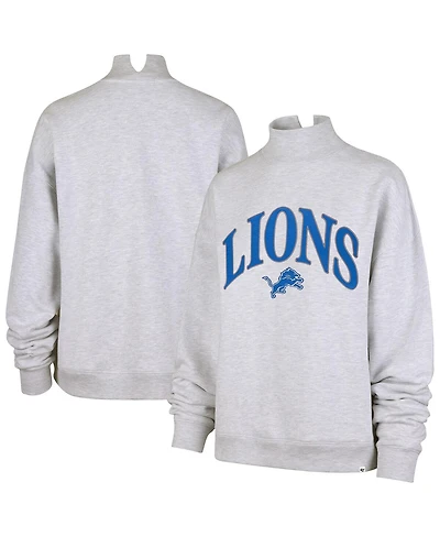 '47 Brand Women's Heather Gray Detroit Lions Vantage Mock Neck Pullover Sweatshirt