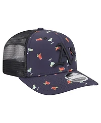 New Era Men's Black Athletics Adventure Drinks Pattern 9SEVENTY Stretch-Snap Hat