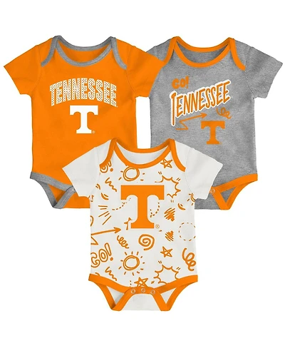 Outerstuff Baby Boys and Girls 3-Pack Tennessee Volunteers All Day Play Bodysuit Set