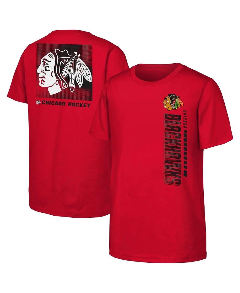 Outerstuff Big Boys and Girls Red Chicago Blackhawks Atmosphere T-Shirt