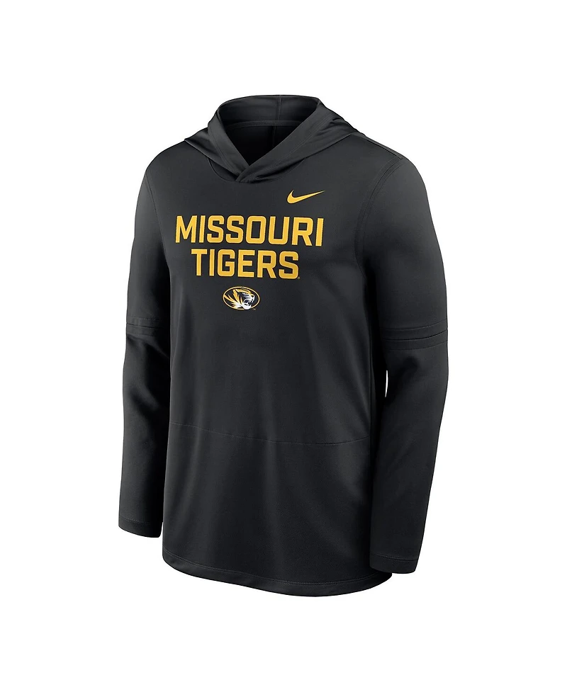 Nike Men's Black Missouri Tigers 2025 Sideline Dri-fit Long Sleeve Hoodie T-Shirt